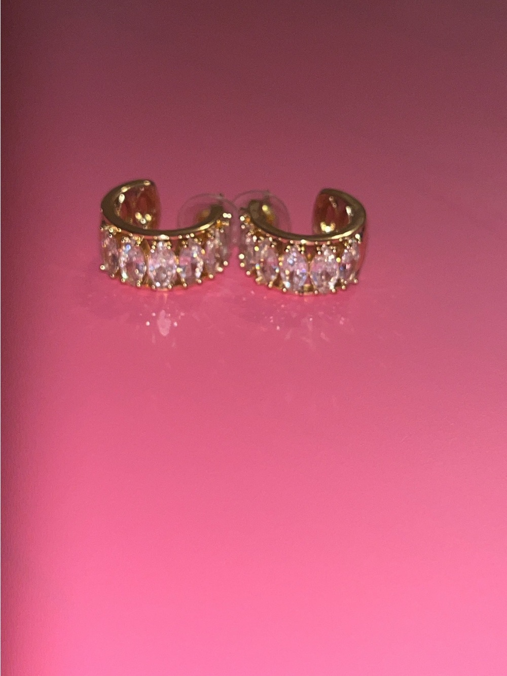 Gold Butterfly Chain Annlet With Crystal Hoop Earrings View 4